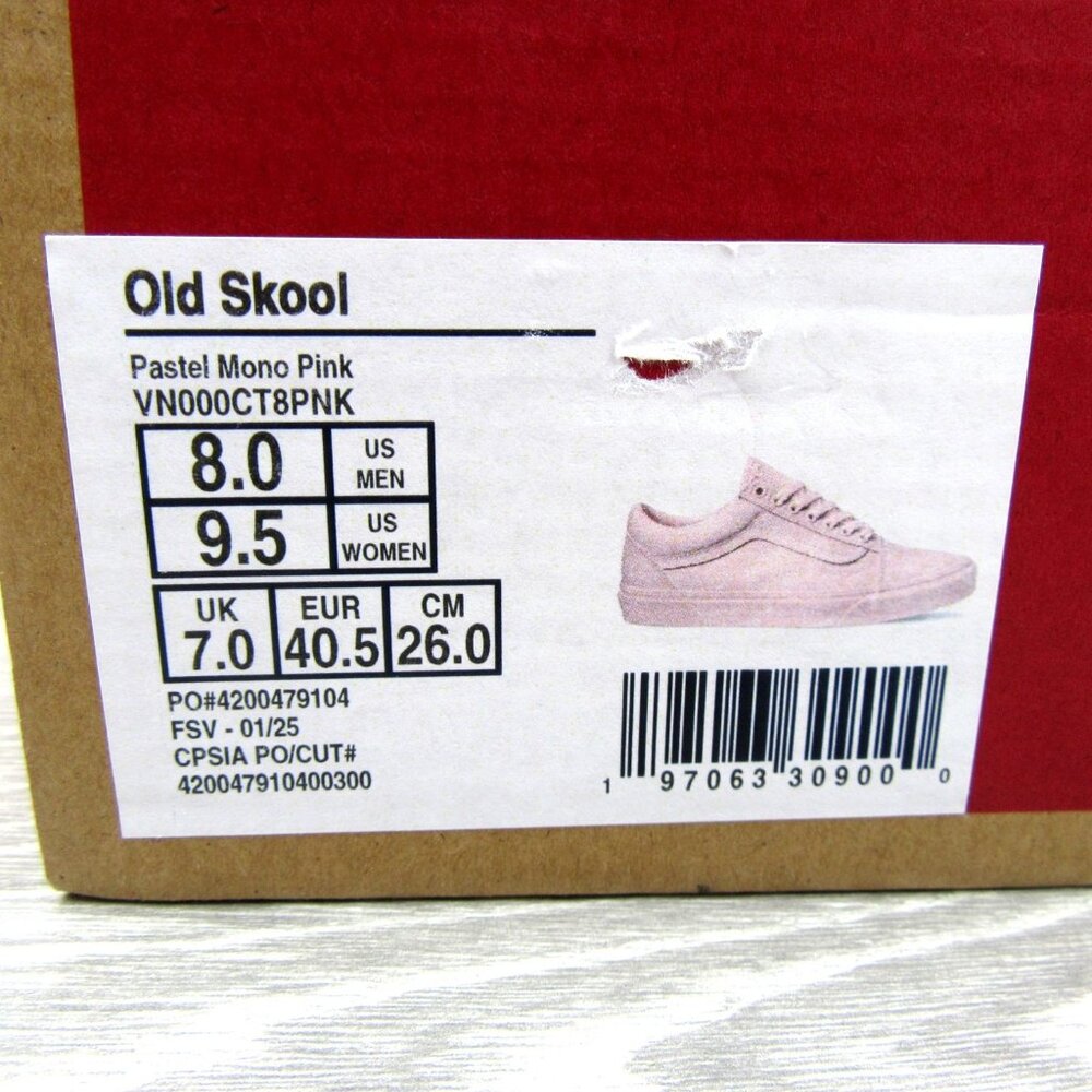 Vans Old Skool Pastel Mono Pink Mens Size 8 / Womens Size 9.5 NEW - Picture 13 of 13